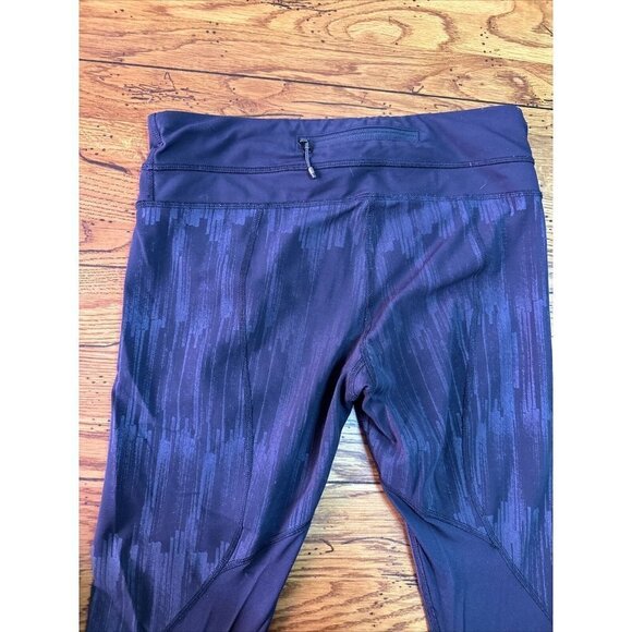 Lululemon Run Top Speed Crop Scratch Match Black Multi Leggings Wm Size 6 LL112 - Picture 2 of 7